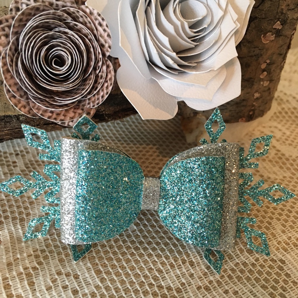 Faux leather bow